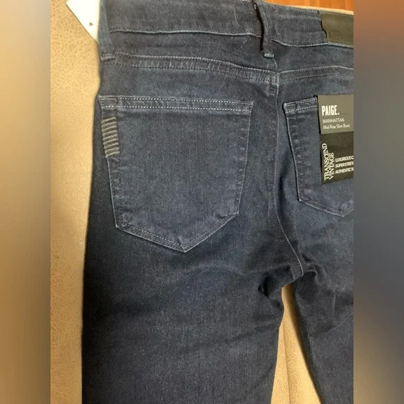 Paige Manhattan Mid Rise Slim Boot Stretch Denim Jeans NEW Size 25 (Msrp $249) - Picture 11 of 13